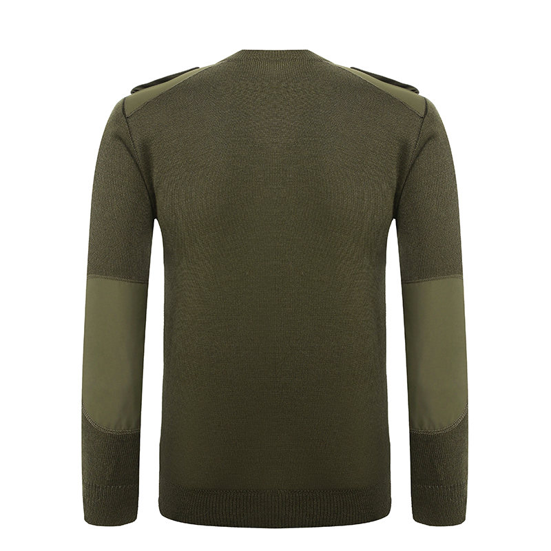 V-neck army olive green sweater for police
