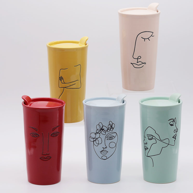 ZH-1960 350ml lady face design mug
