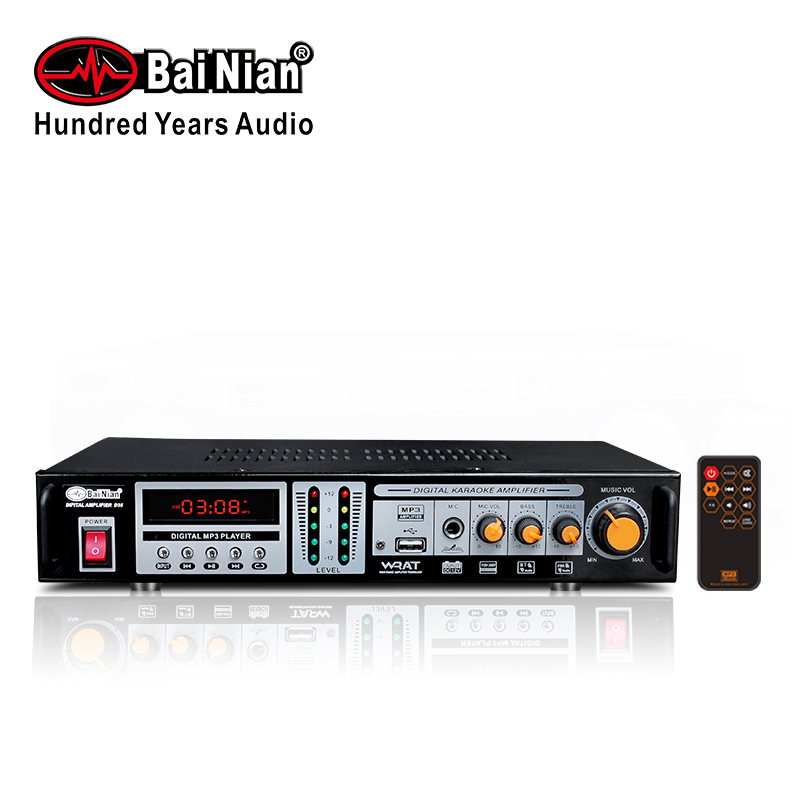 Amplifier(DC12V Stereo Digital Home Amplifier for Karaoke Sound System)Bluetooth/USB/SD/FM for Home Outside