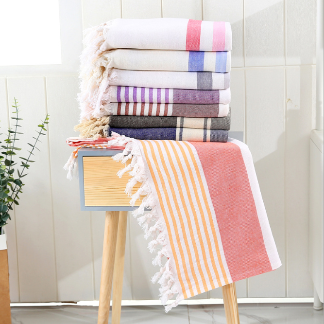 100% Cotton Tassel Turkish Jacquard Cotton Beach Towel