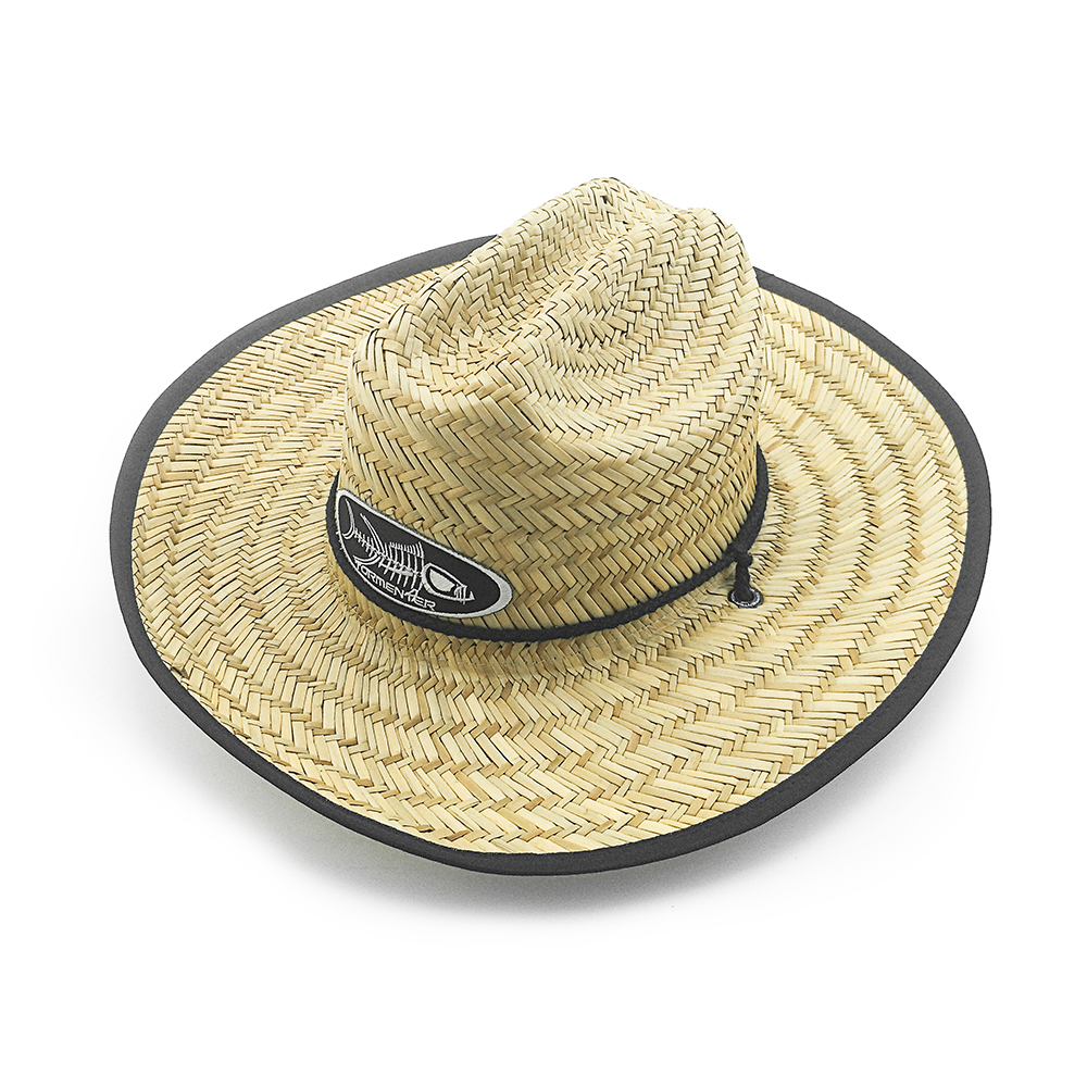 2020 New men;s lifeguard straw sun hat with chin strap and patch