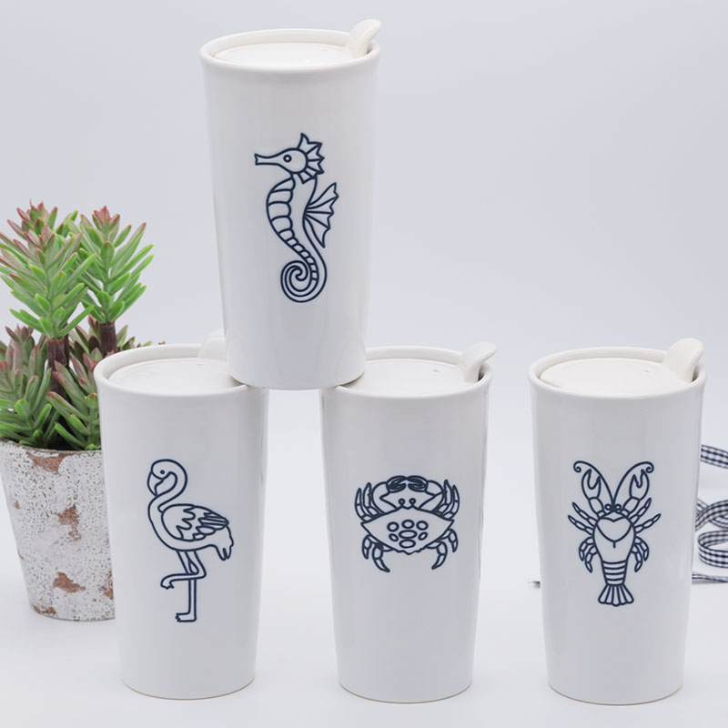 ZH-1962 350ml amazing sea world design double wall traveling mug