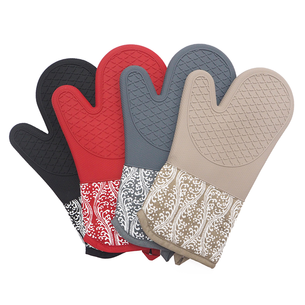 MEITAHOME heat resistant printed silicone oven mitt Machine Washable