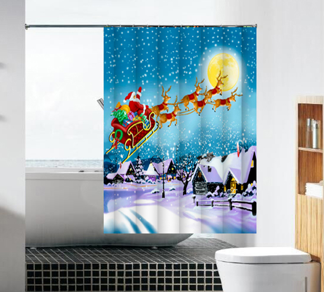 Flat Screen Printed Shoewr Curtain