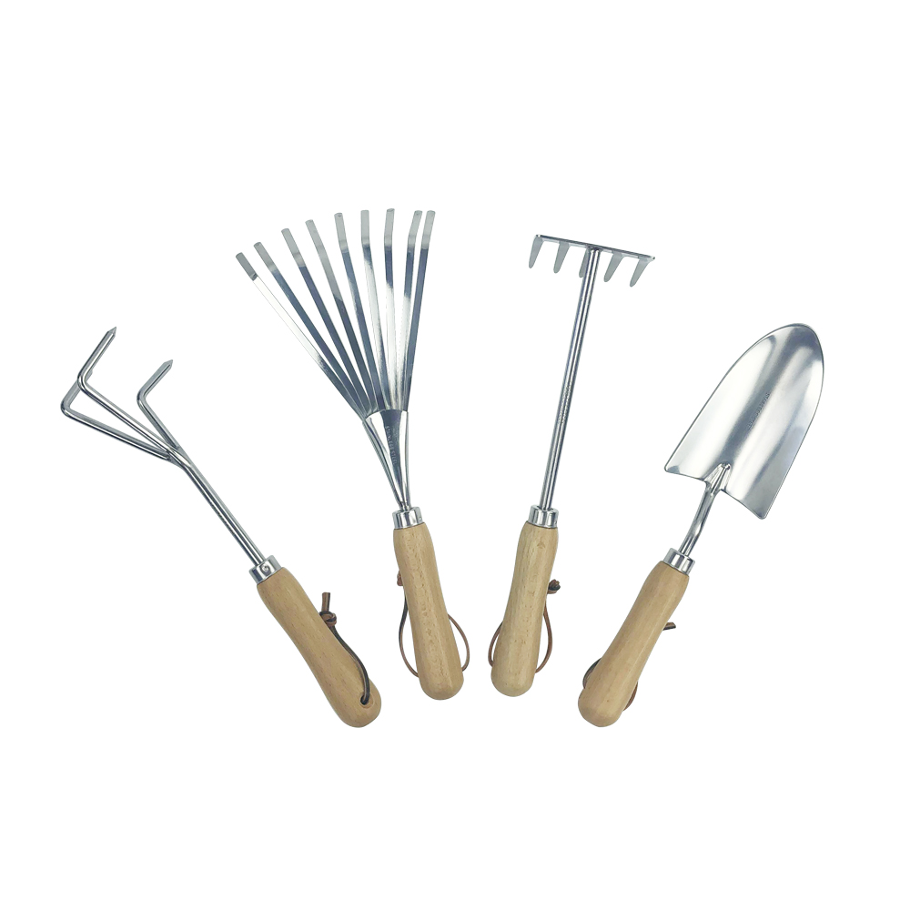 Gardening tools stainless steel planting tool beech wood lady garden sets