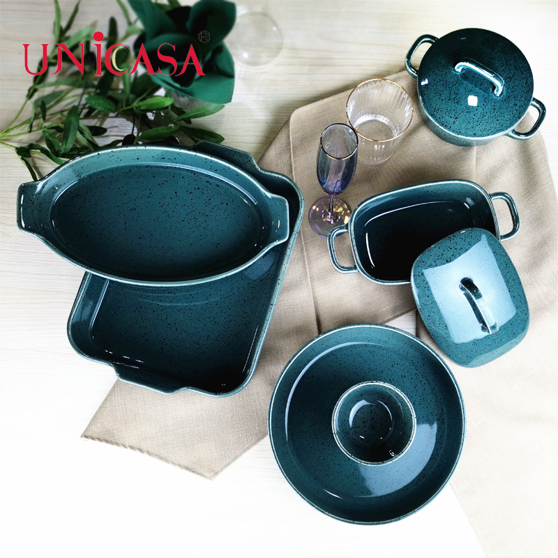 Ceramic Bakeware Rectangular Baking Dish Oval Baking Tray Square Baking Pan Round Casserole Ramekin
