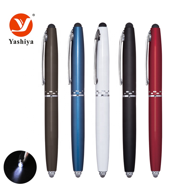 Asia stationery SYL230 aluminium stylus ball pen with light at the top
