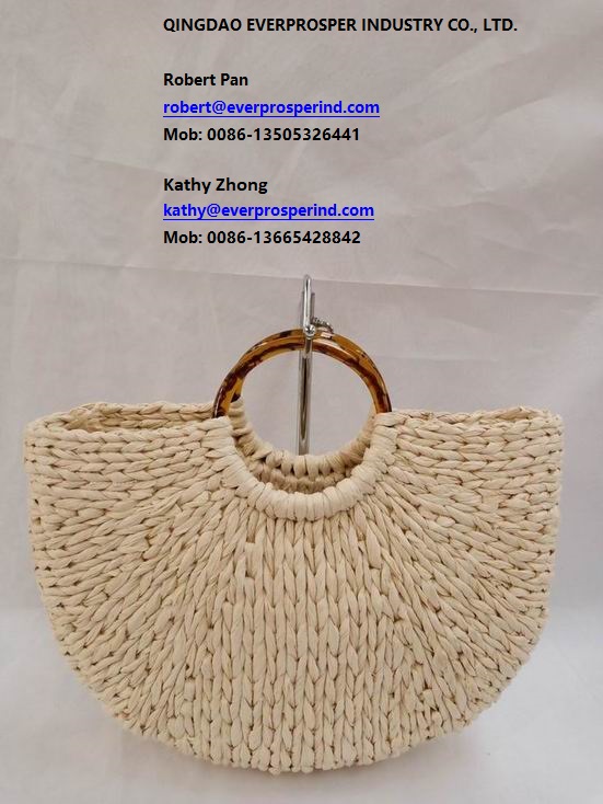 Woven Paper Straw Beach Bag