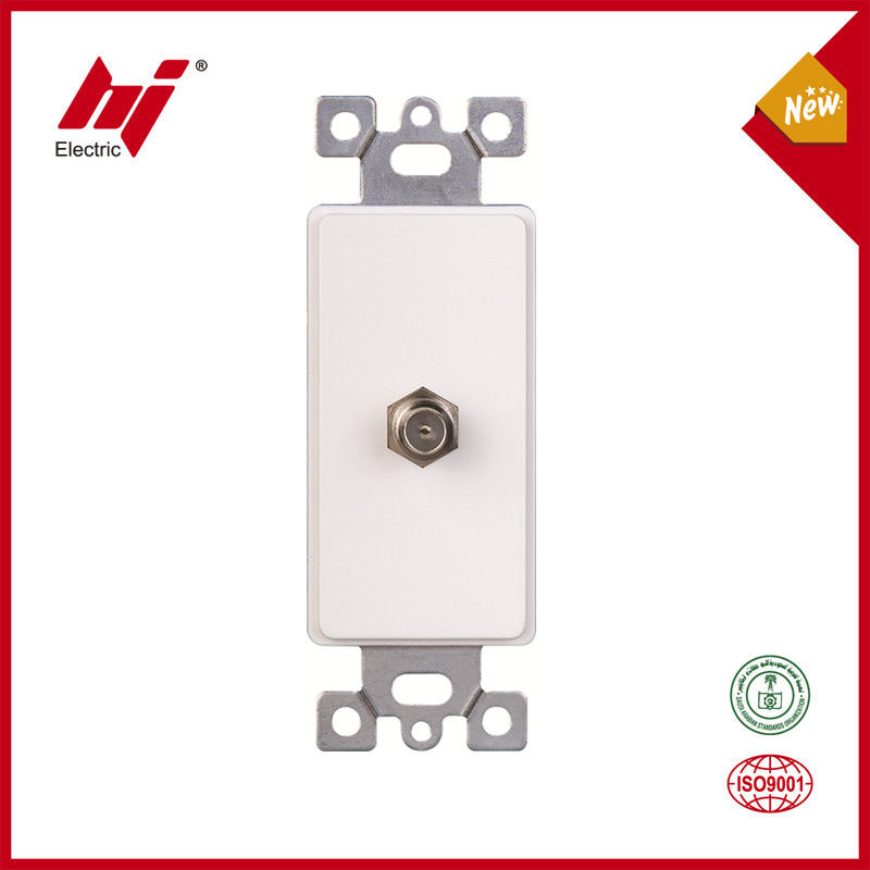 Single F Type Coax Cable Wall Plate Insert