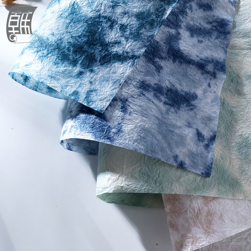 colorful handmade crinkled flower wrapping paper water resistant colored by traditional hand dyeing