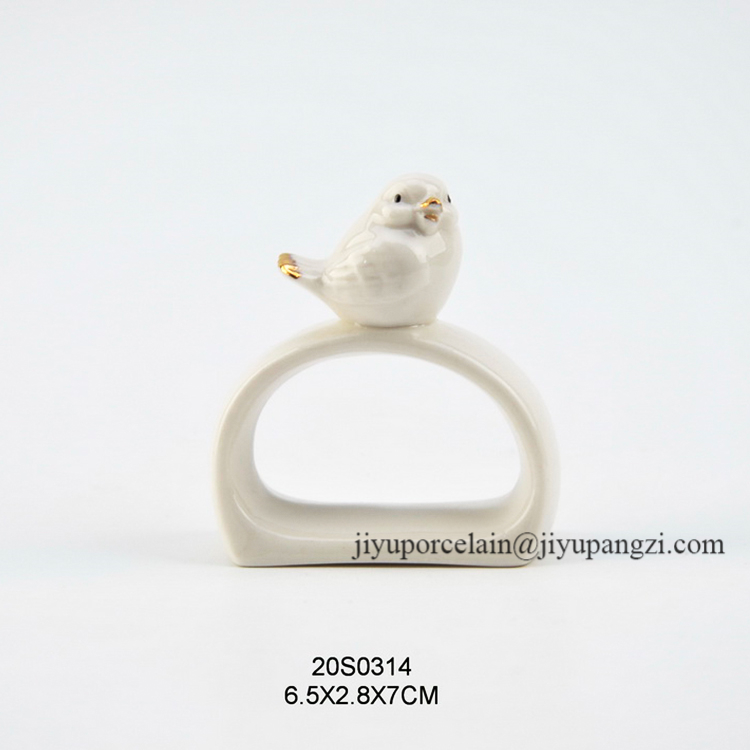 spring decoration ceramic porcelain bird napkin holder