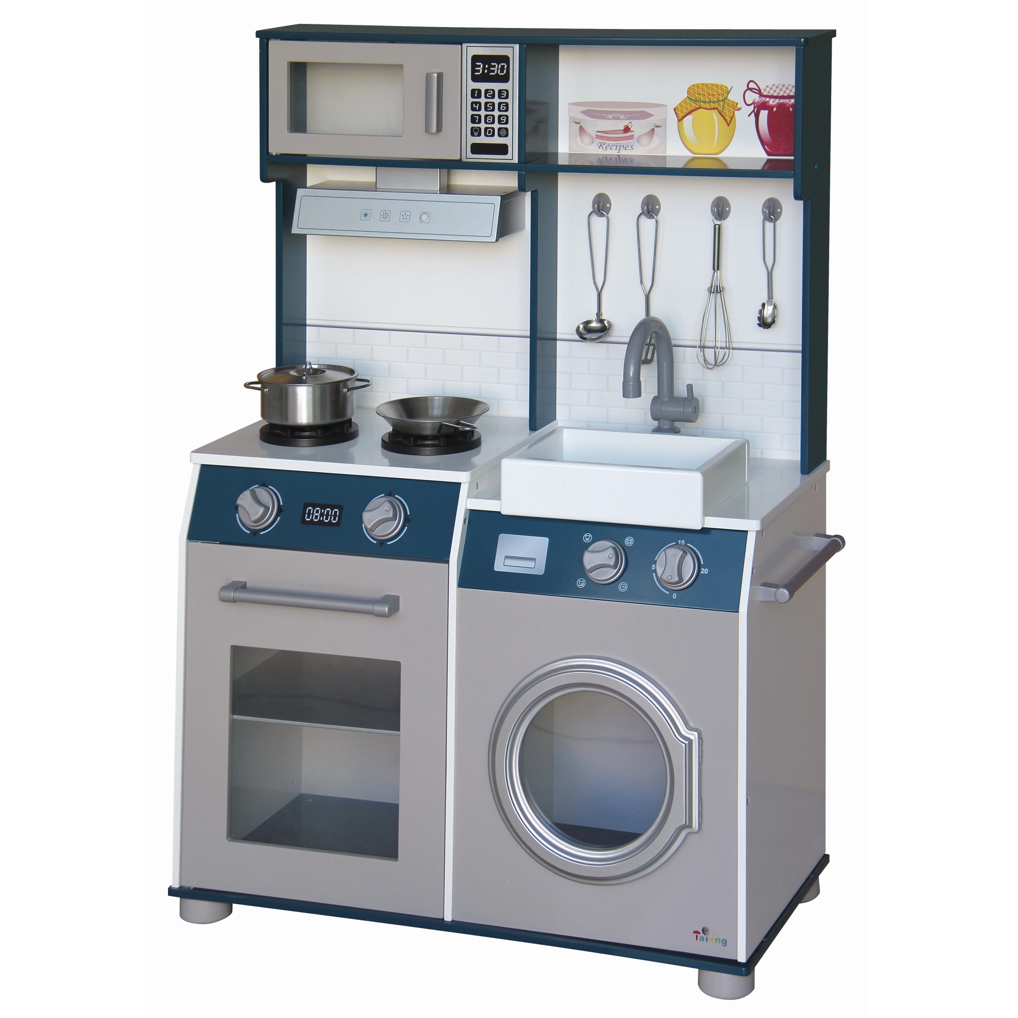 new design wooden pretend kitchen toy with kitchen ventilator
