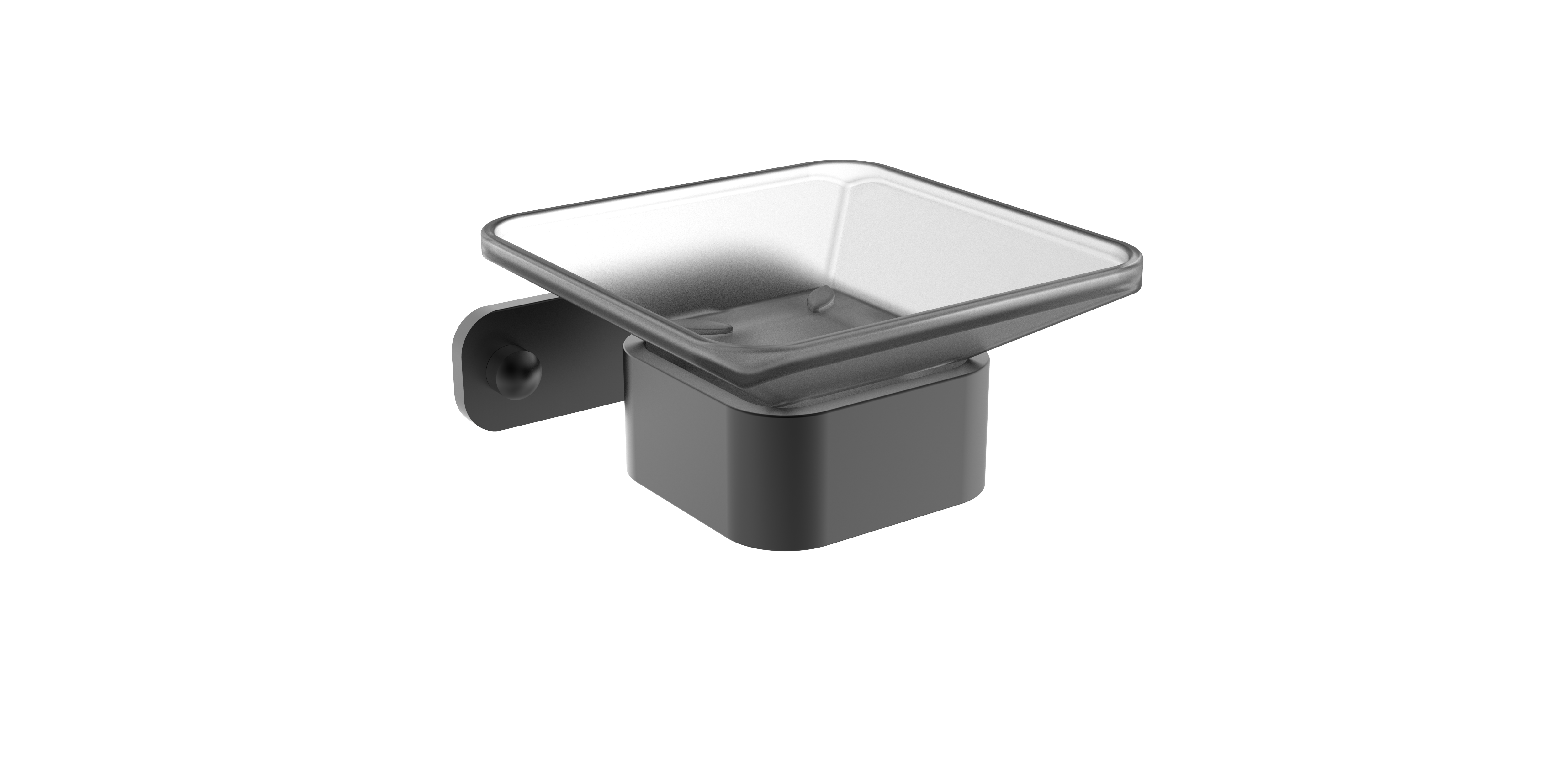 Aluminum matt black soap dish
