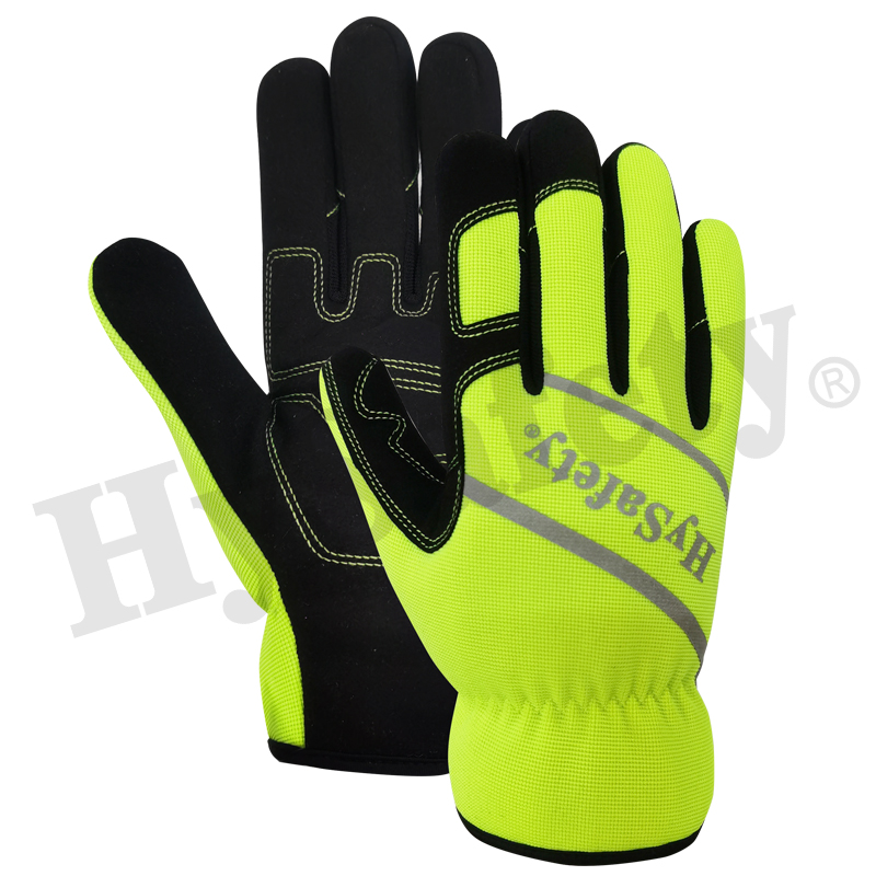 Mechanics gloves, synthetic leather glove, work gloves, reflective glove