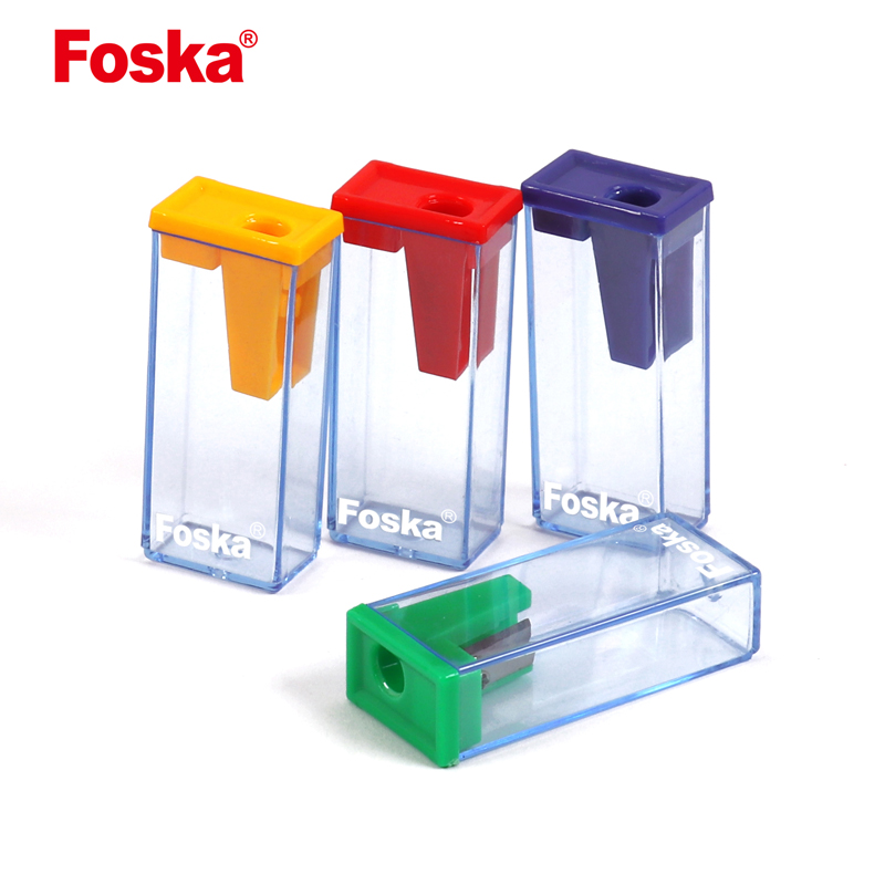 Foska Transparent Color Funny School Plastic Pencil Sharpener