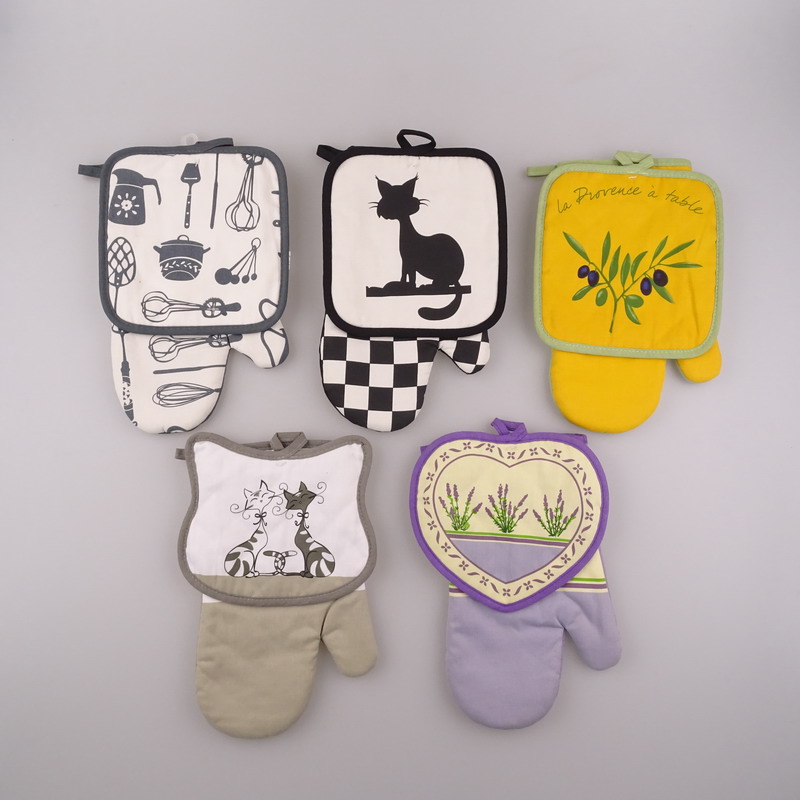 kitchen oven glove pot holder set