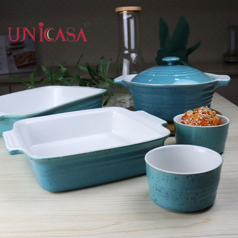 Ceramic Bakeware Set casserole with lid oven dish pie dish rectangular baker square baker ramekin