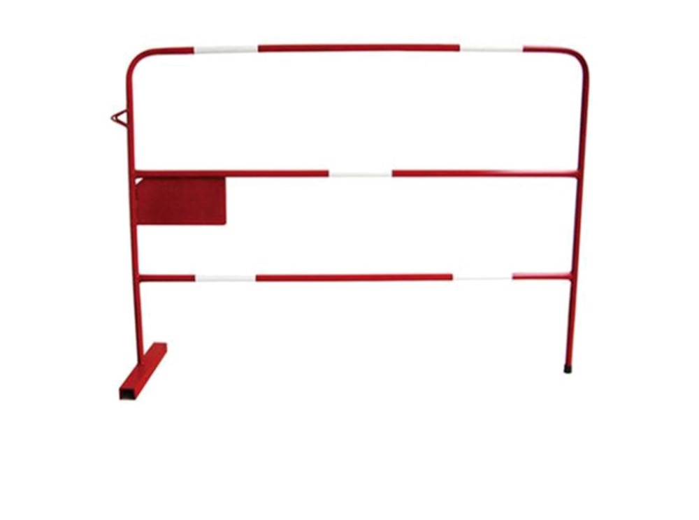Protective safety barrier painted red