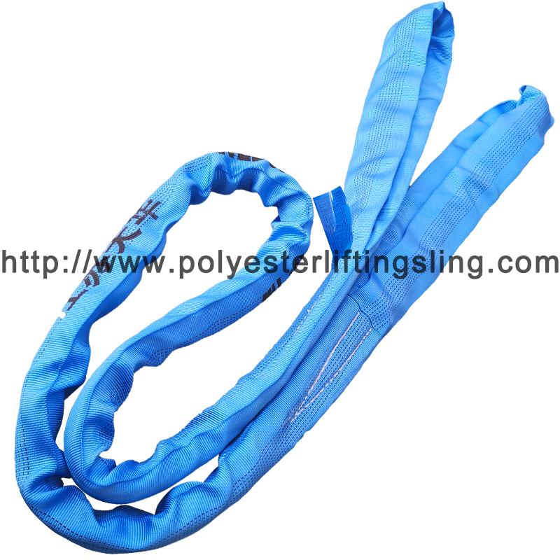 8T 100% polyester round sling with lifting slings/double eyes polyester Round hoist lifting belt sling