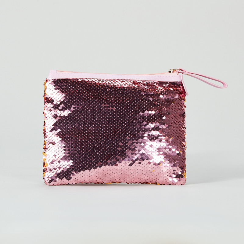 Hot sale fashion sequins embroidery hand bag cosmetic bag for girls