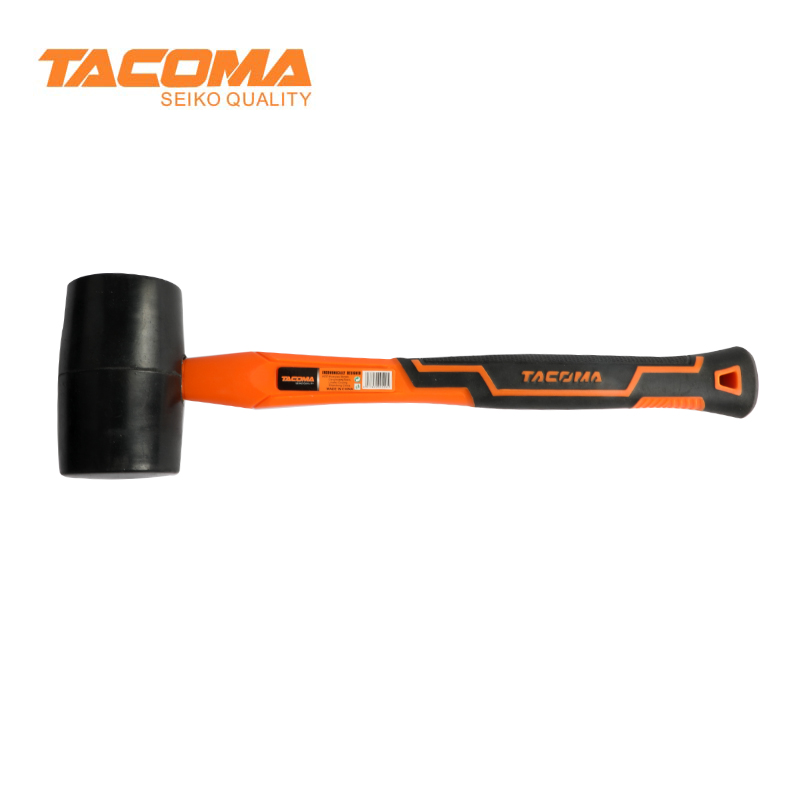 Black rubber mallet with fiberglass handle