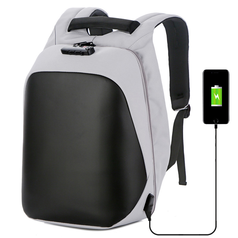 New Custom Logo Nylon Simple Casual Business Laptop Backpack With USB