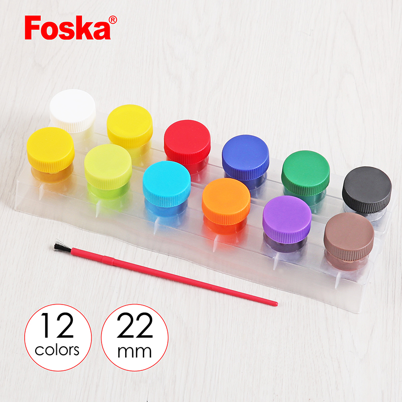 Foska 12 PCS Kids Non-toxic Tempera Paint Set / Water Color