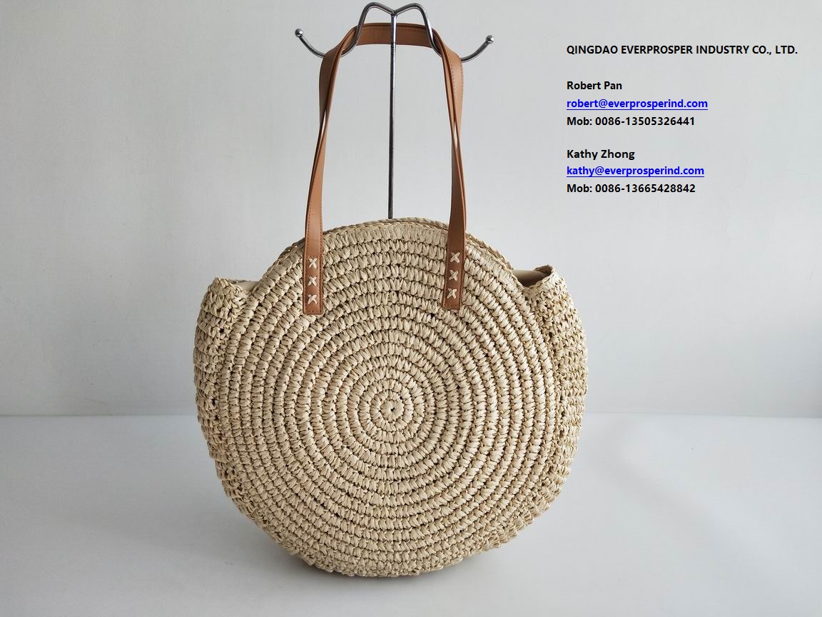 Woven Paper Straw Beach Bag