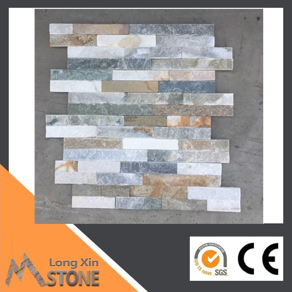Z shape Natural nice beige slim stone wall cladding 10X36 CM