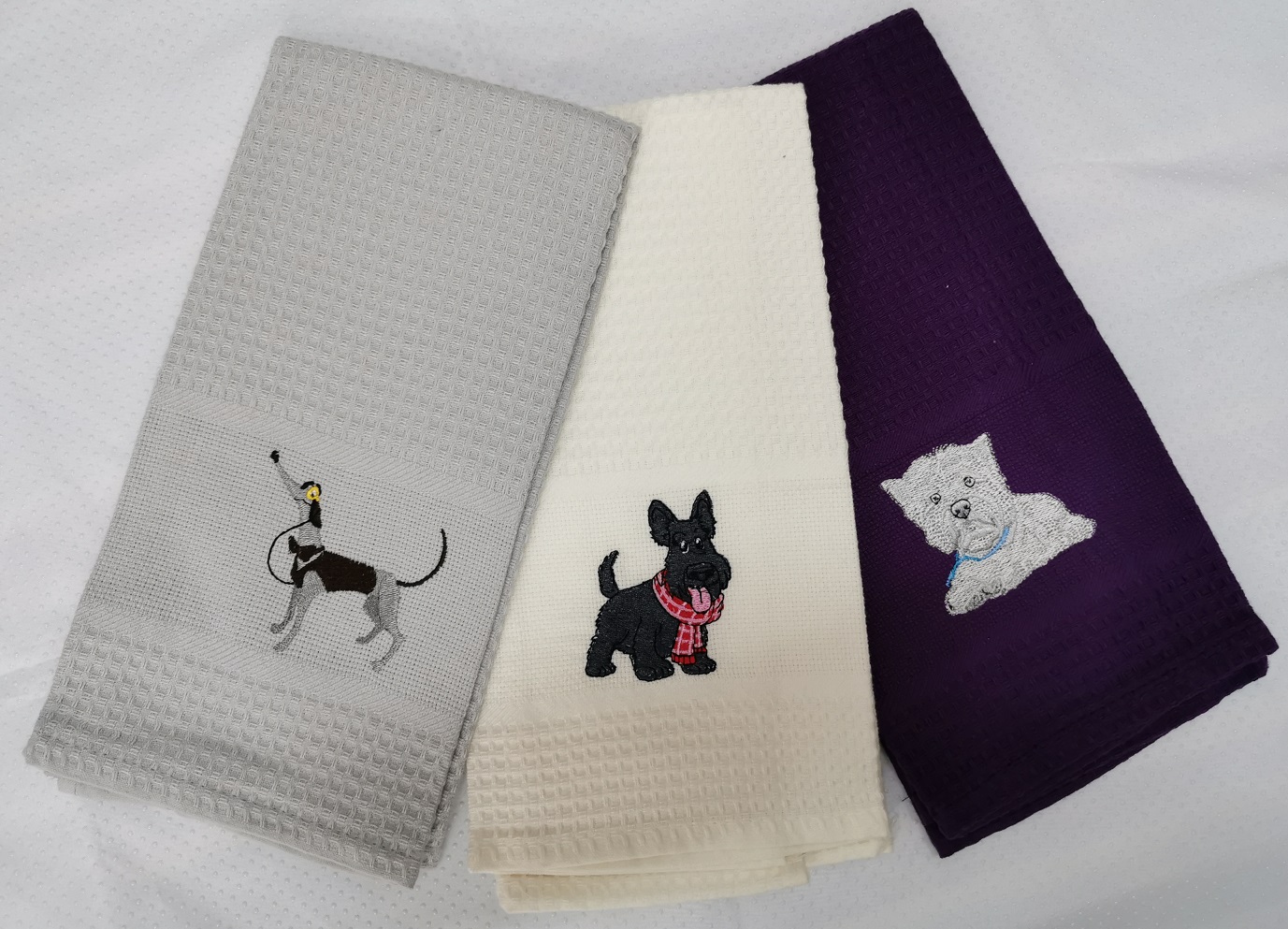 Waffle Towel With Embroidery
