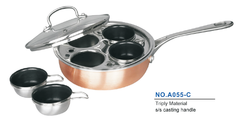 Tri-ply Copper egg poacher