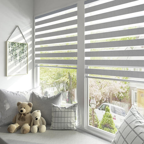 Cordless zebra roller blind