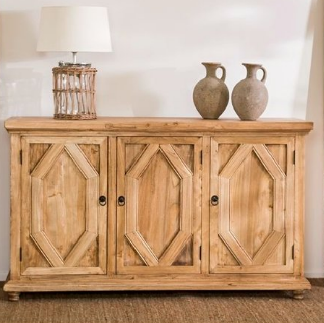 antique elm wood sideboard