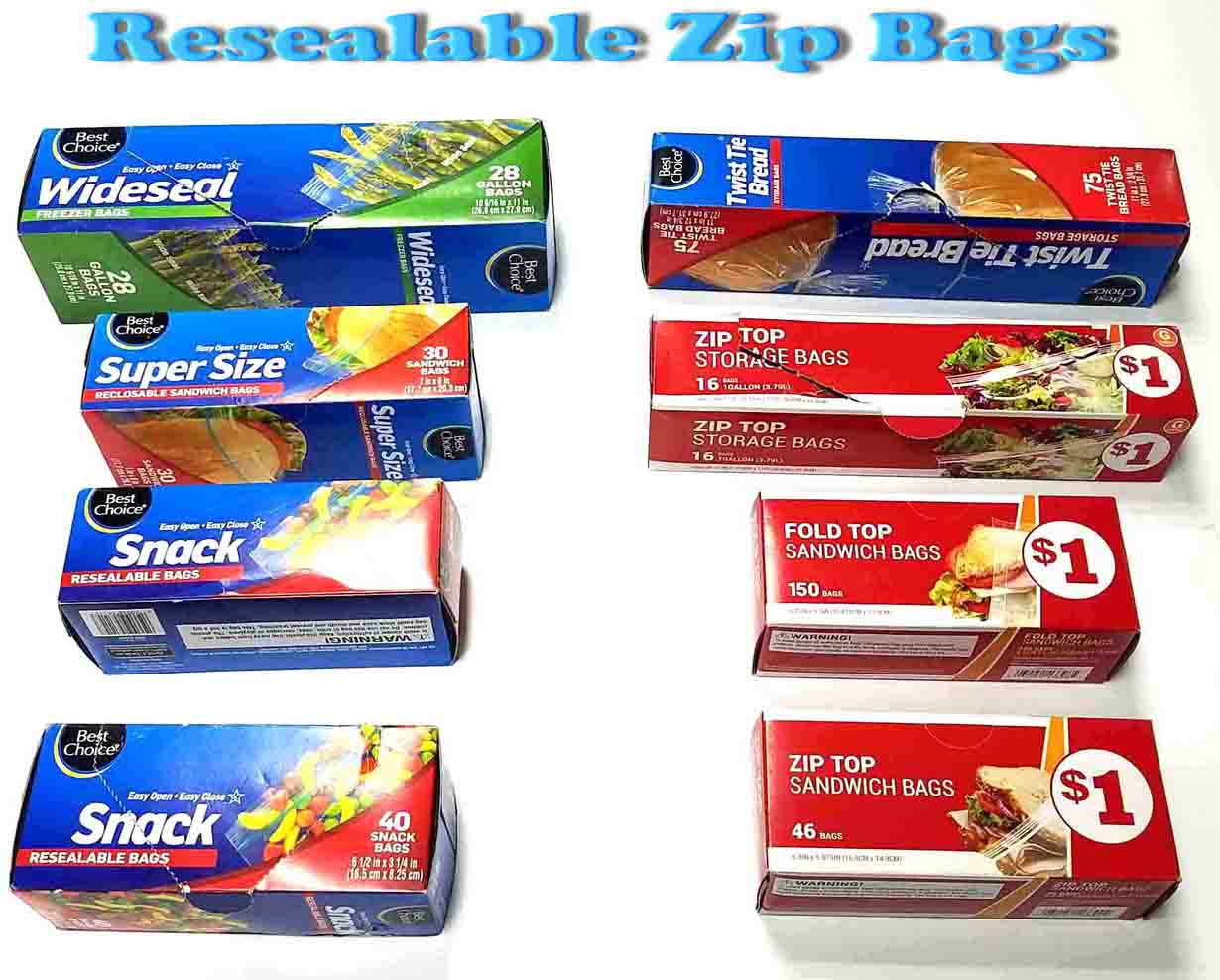 PE Zipper frozen food sandwich bag, bread Snack resealable Sealable bag