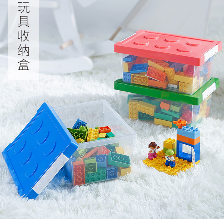 A building block design storage box