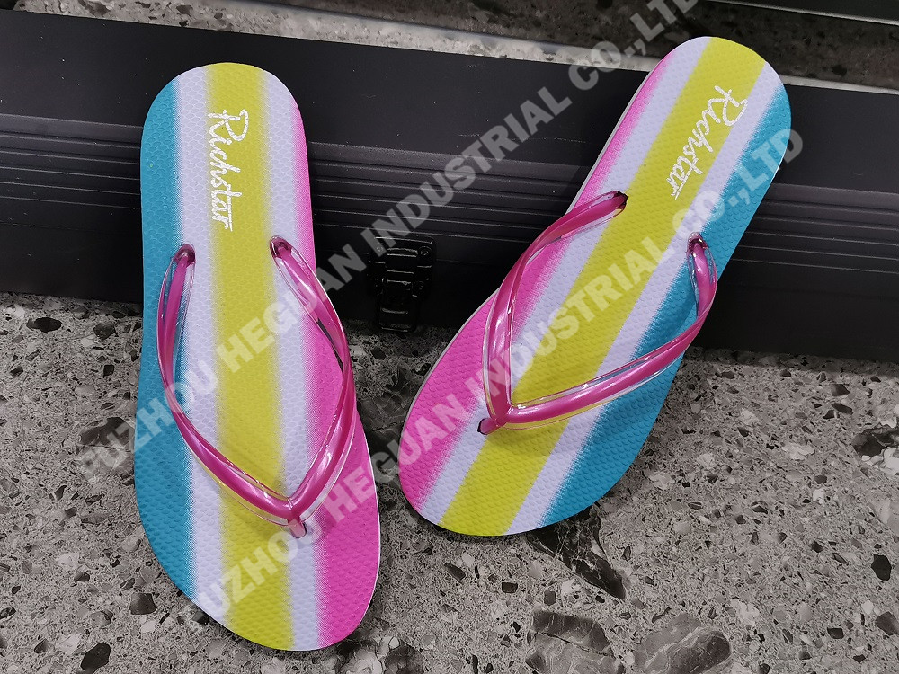 Rainbow PE lady beach flip flops