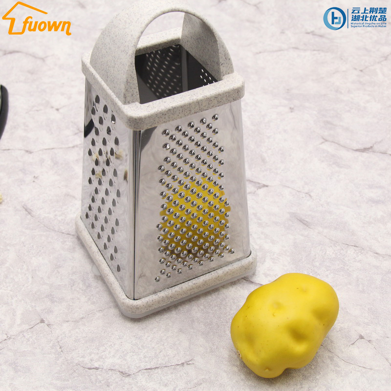 10" 4 Side Grater With Pp Box With Rise Husk Fiber Material