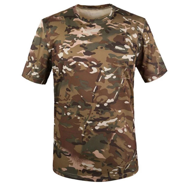 Quick dry camouflage t shirt men summer short sleeve tee tops mens outdoor military tactical combat fitness t shirts