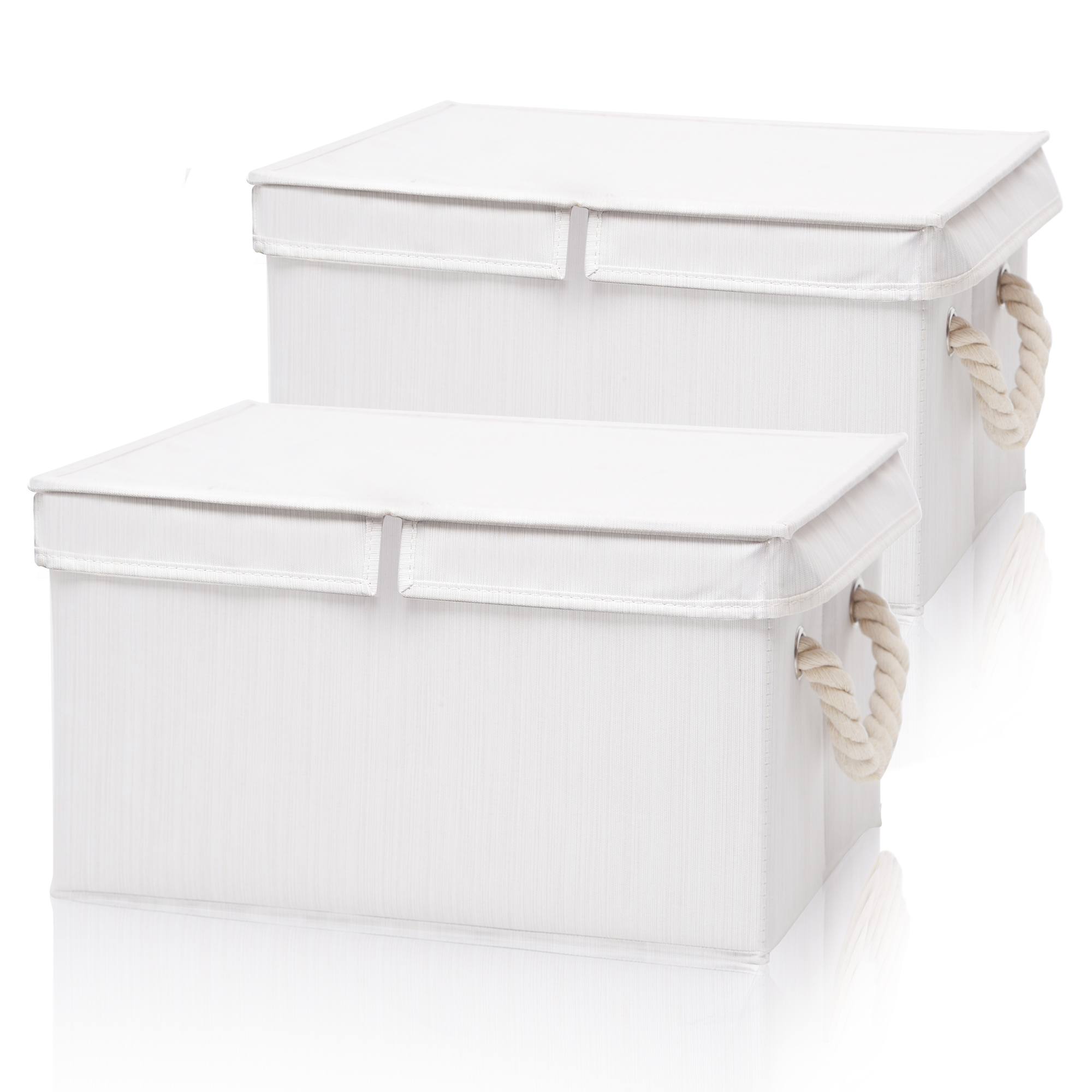 Storage Box with lid Extra wide rope handle-Improved strong