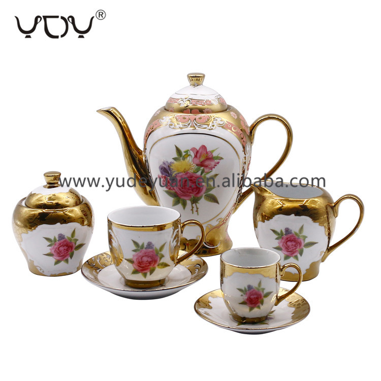 wholesale price custom color box 29pcs white porcelain coffee set
