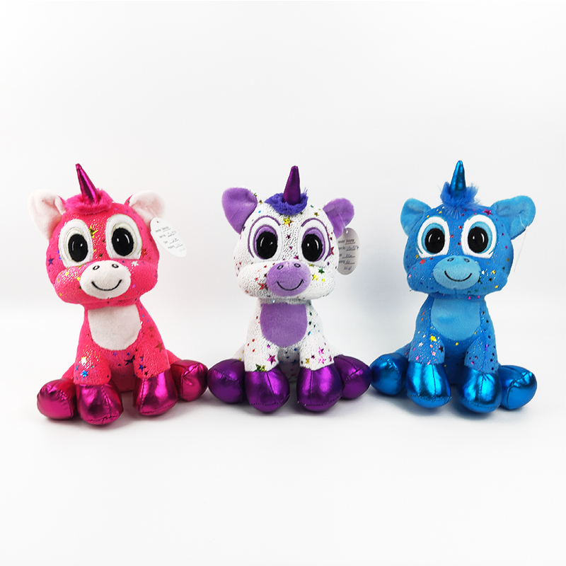 Plush shinny sitting unicorn toy soft stuffed cuddle unicorn