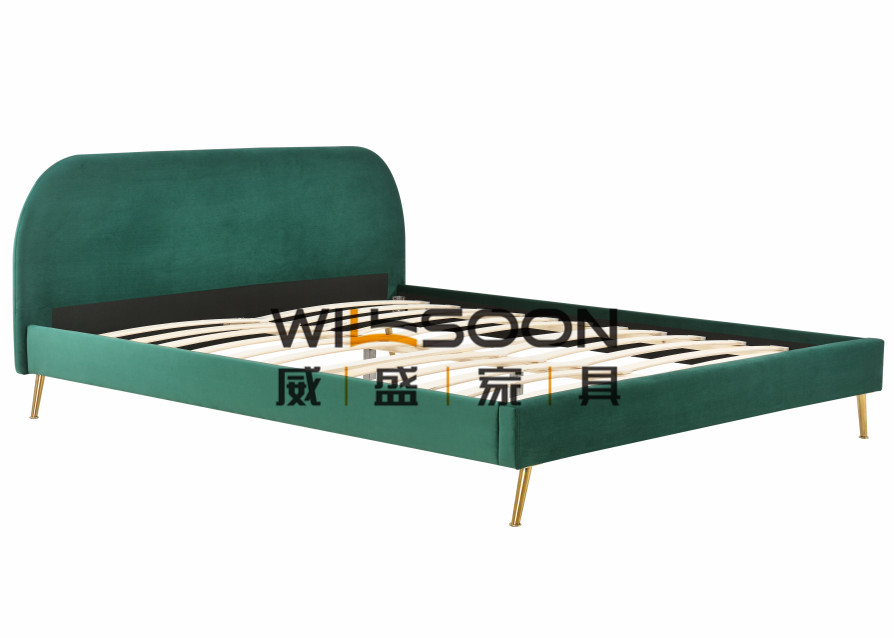 Modern style bed frame with Golden Feet 1358