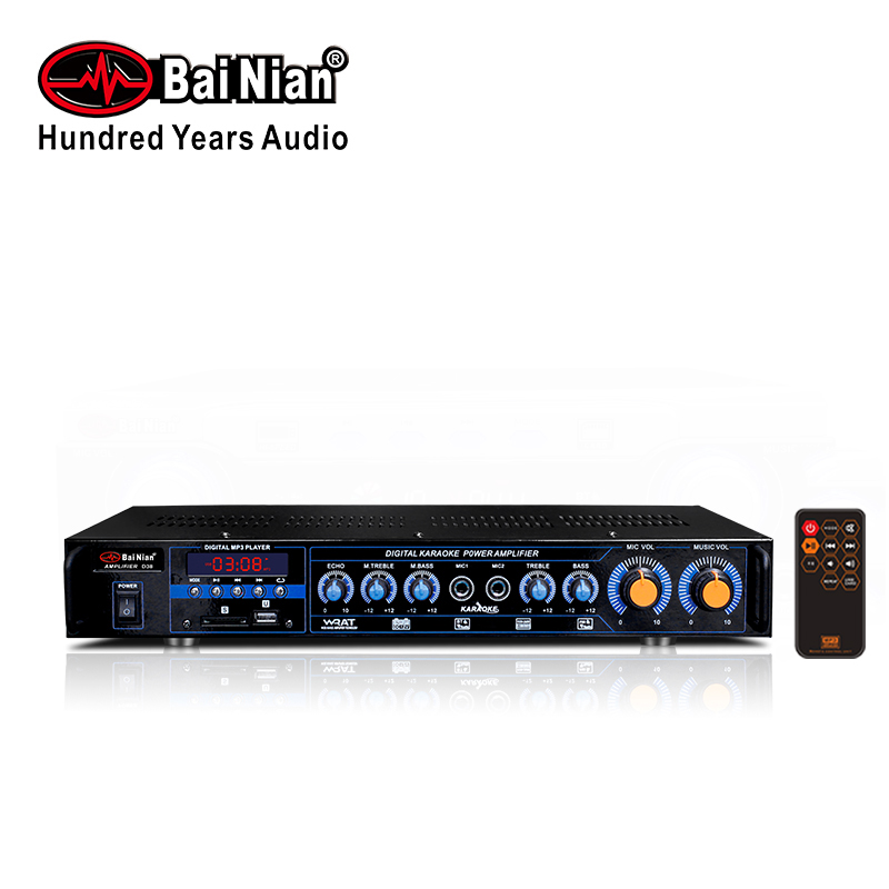 Amplifier(Stereo Digital Home Amplifier for Karaoke Sound System)DC12V Amplifier support Bluetooth USB/SD/FM