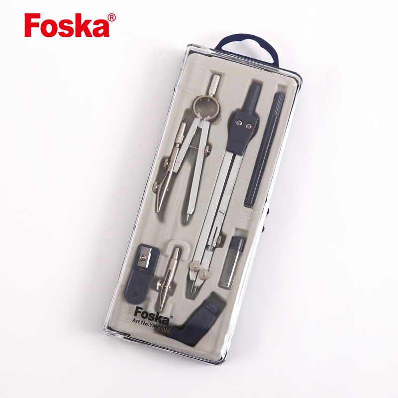 Foska 7pcs School Metal Compass Divider Math Set