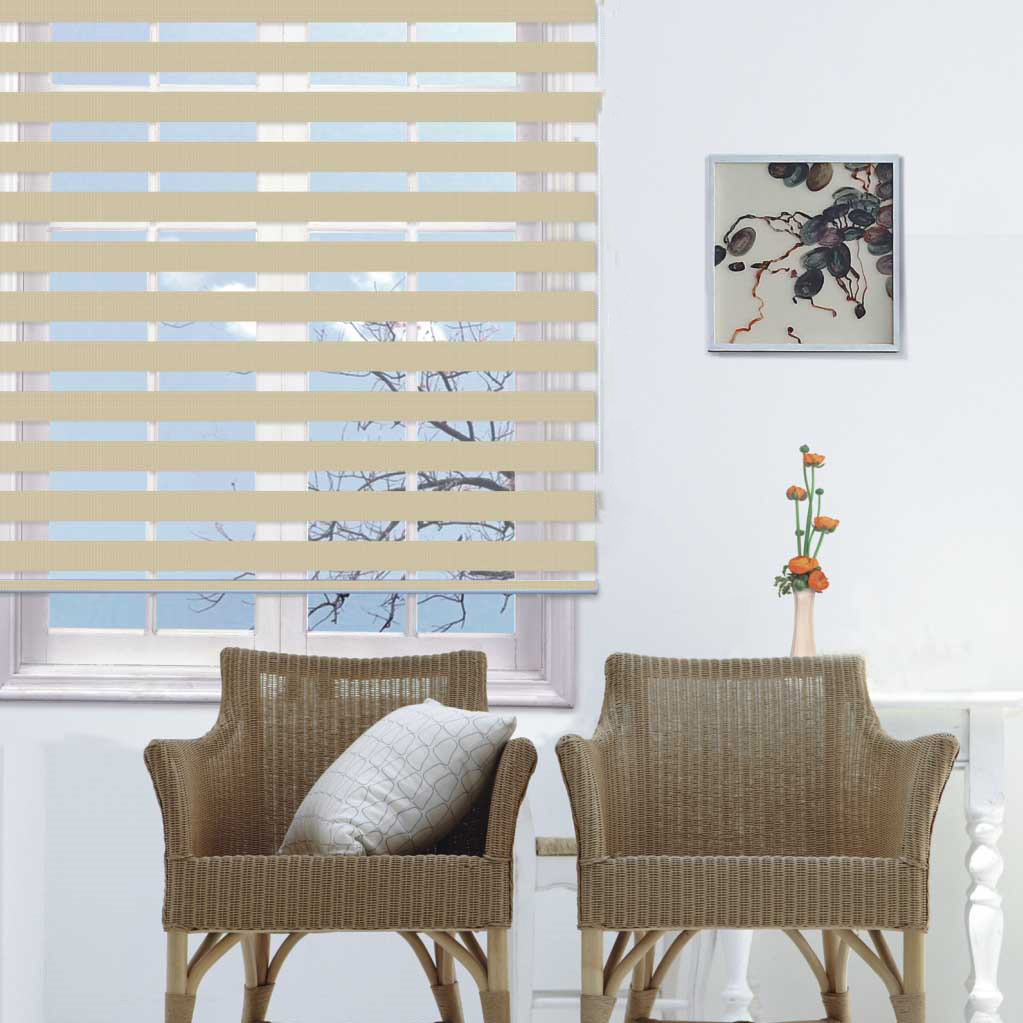 Cordless zebra roller blind