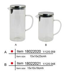 Borosilicate glass pitcher
