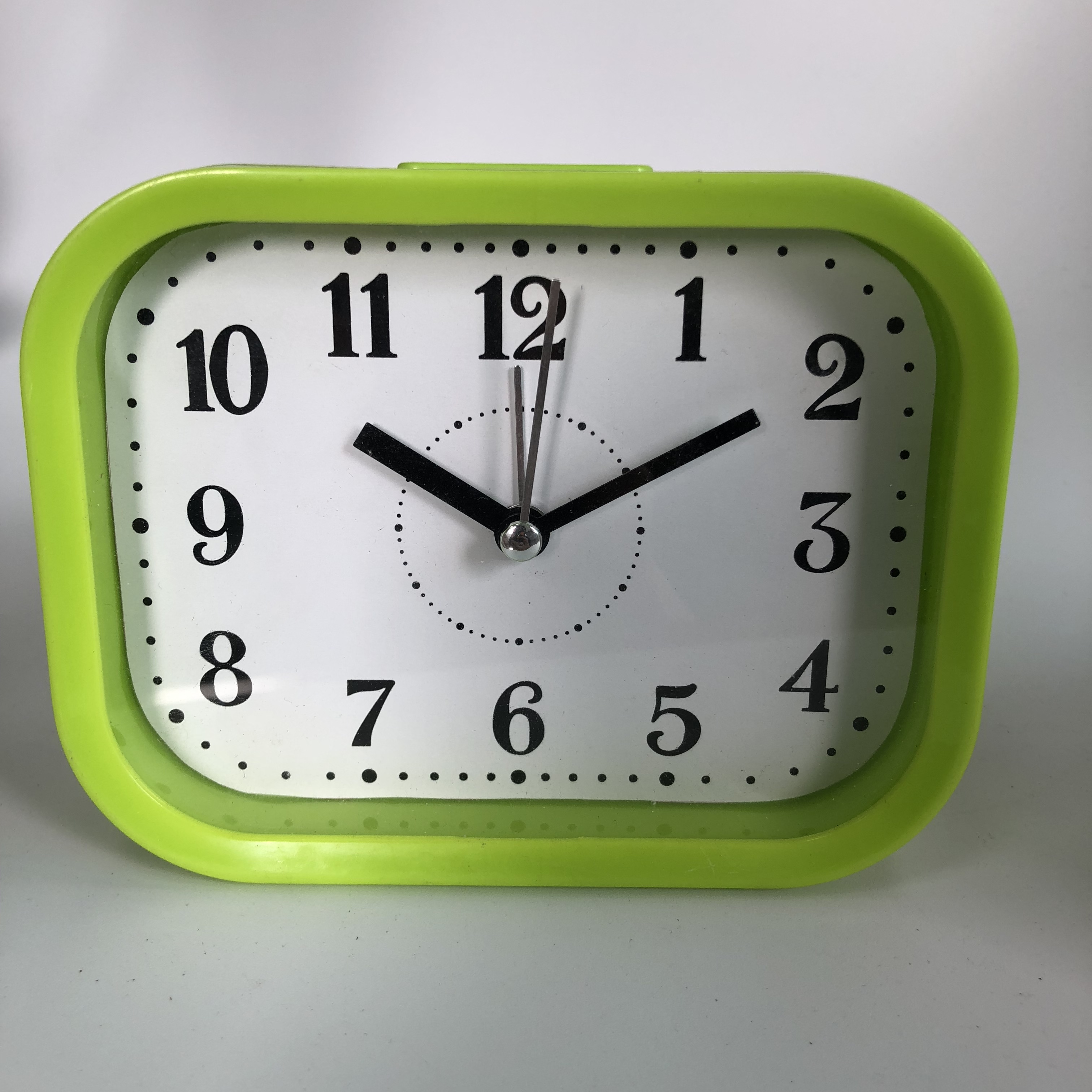 Plastic oblong-shaped alarm clock