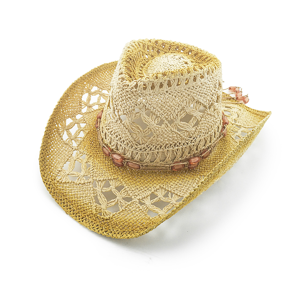 2020 New fashion cowboy hat with painting and beads trim