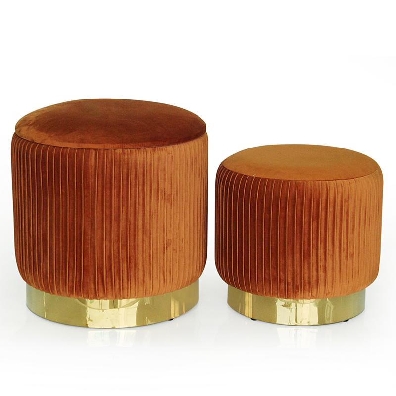 Velvet round stool-SL