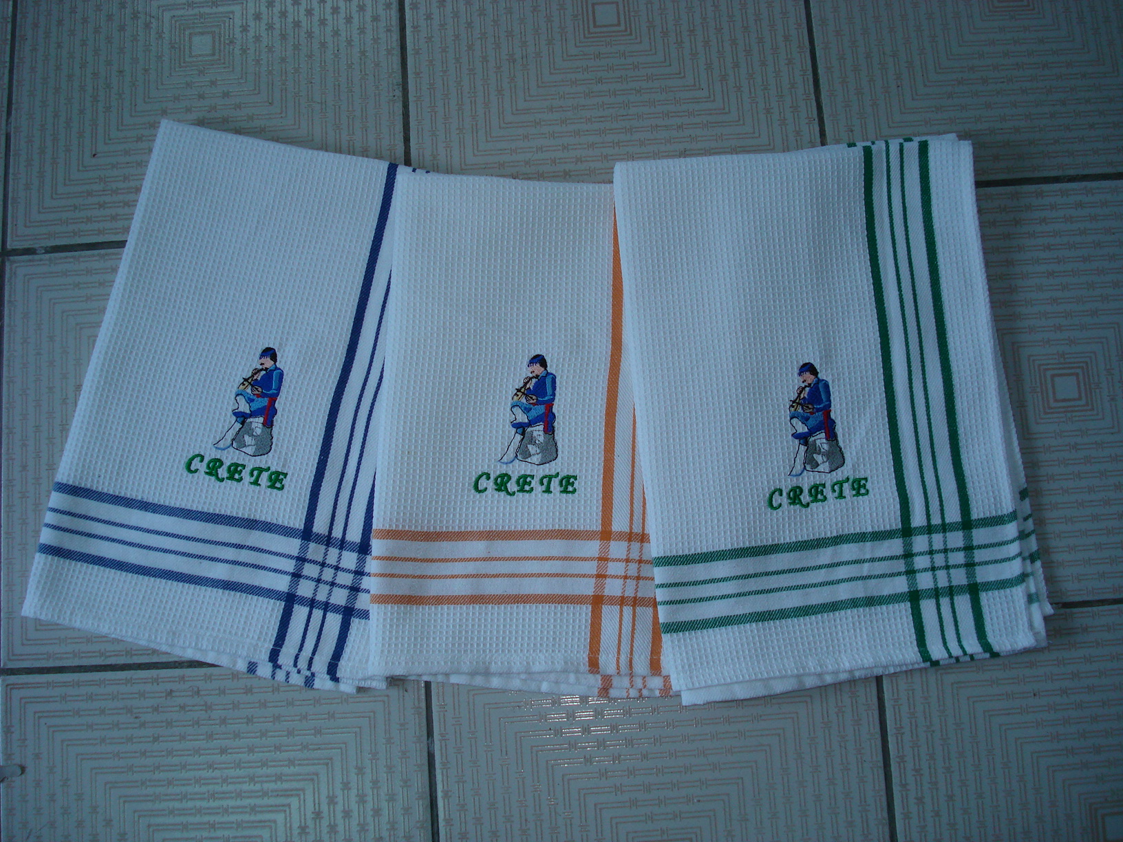 Embroidery Waffle Kitchen Towel